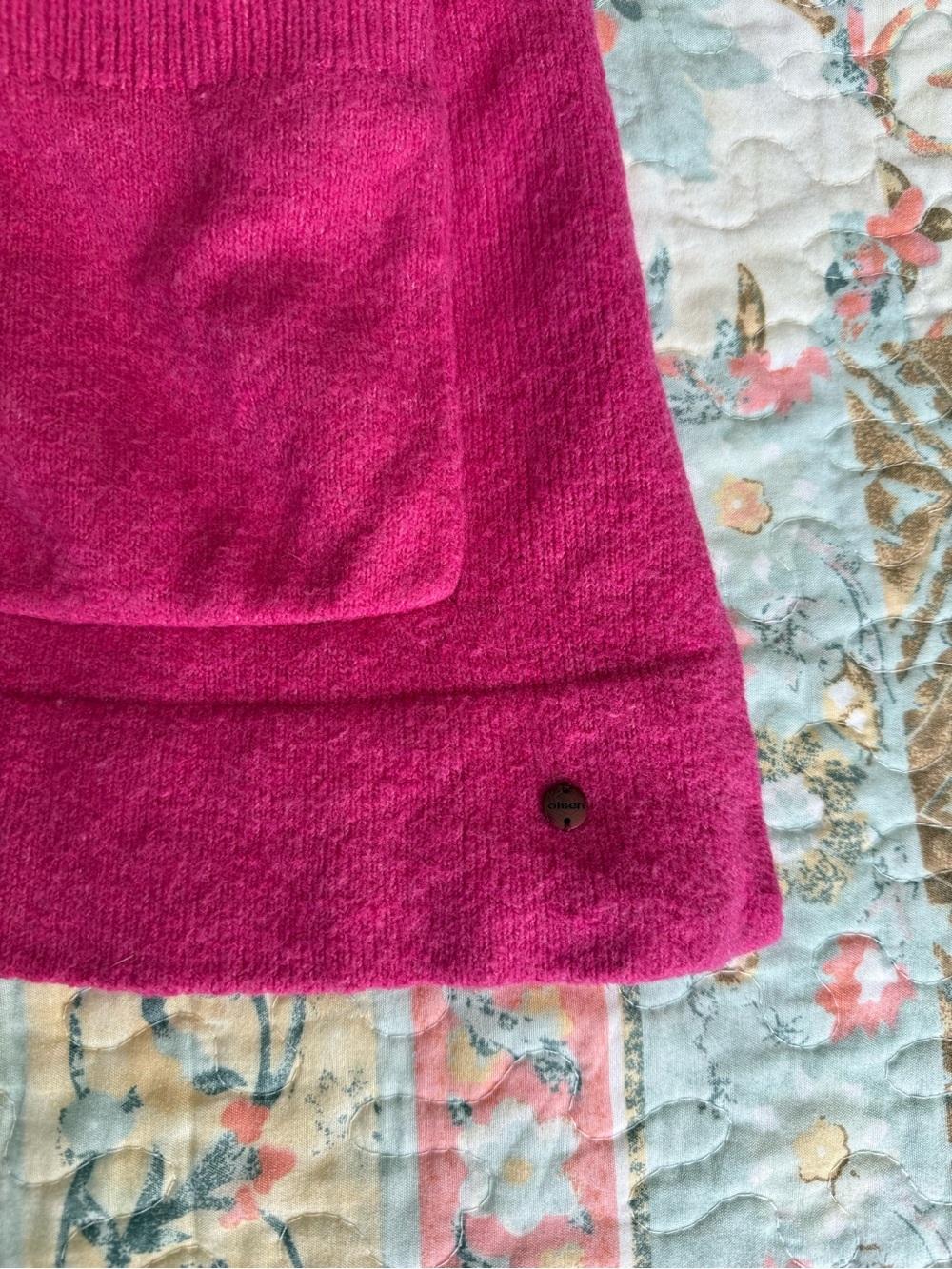 Women's Open-Front Hot Pink Cardigan with Pockets - Picture 9 of 13